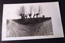 CIRCA1917 RPPC WWI  POSTCARD. WORLD WAR ONE MAN HANGING FROM TREE 12+BIG CROSSES picture