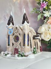 NEW BLUE SKY CLAYWORKS HEATHER GOLDMINC LARGE CHRISTMAS CATHEDRAL STAINED GLASS picture