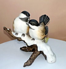 VTG Masterpiece Porcelain 1991 Homco Chickadees on Snow EXCELLENT See pics/video picture