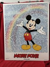 Disney Poster Mickey Mouse Filmography Vintage 1986 Rainbow Words 28x22