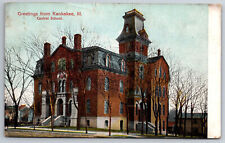 Vintage Postcard IL Kankakee Central School Greetings Divided Back picture