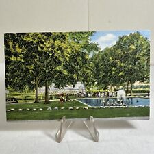 Meridian Mississippi~Highland Park~Fountain @ Wading Pool~Greenhouse~1940s Linen picture