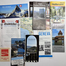 Switzerland Geneva Luzern Hellbrunn Travel Brochure Map Lot 1980s picture