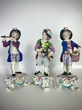 Antique Derby Porcelain Figurines Beggars Band Musicians Hurdy Gurdy Drums Flute picture