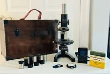 VINTAGE Carl Zeiss Jena 199274 Microscope w Accessories & Original Wood Box picture