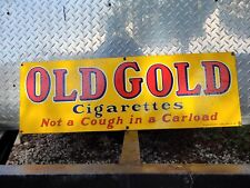 VINTAGE OLD GOLD PORCELAIN SIGN CIGARETTE TOBACCO CIGAR SMOKING PIPE LORILLARD picture