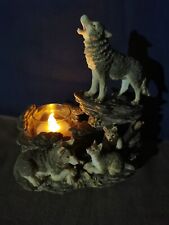 Westland Giftware Ceramic & Porcelain Howling Wolf Candle Holder Figurine 5.5