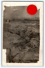 Europe Postcard Trenches c1910 WW1 Red Round Stamp Unposted RPPC Photo picture