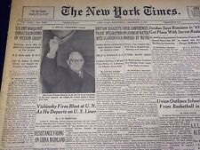 1949 DECEMBER 7 NEW YORK TIMES - VISHINSKY FIRES BLASTS AT U. N. - NT 2998 picture
