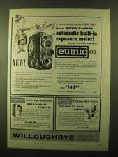 1957 Eumig C3 Movie Camera Ad - Built-in Meter picture
