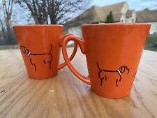 ~RARE~ HANDPAINTED PAIR  Custom Z ART by Tami Porcelain Dog Coffee Tea Mug Cup picture