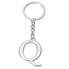 Initial Letter Key Chain, Letter Q Key Chain Pendant Key Ring, Silver picture