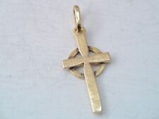 VINTAGE SOLID 18K YELLOW GOLD RELIGIOUS CELTIC  CROSS PENDANT picture