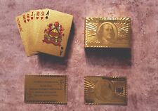 2 Decks Luxury 24K Gold Foil Poker Playing Cards Waterproof Plastic Set Gift  picture