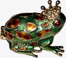 Vintage Frog Prince Cloisonne Enamel Trinket Box by Monet picture