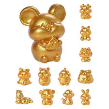 Zodiac Figurines Golden Resin Miniature Animals Lucky Decoration, Sculpture picture