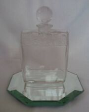 VTG 1930's Lionceau Parfums France Clear & Frosted Perfume Bottle With Stopper  picture