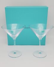 Tiffany & Co. Crystal Glass Martini Glasses (2) Original Packaging/Box picture
