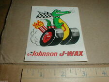 vtg old 1970s Johnson J-Wax crocodile crock hot rod drag Racing decal sticker picture