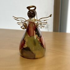 Vintage Russ Berrie Angel of Love Glass Christmas Ornament Hand Painted Cymbals picture