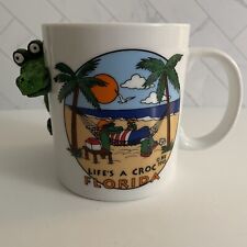 Vintage 1993 LIFE’S A CROC 3D 12oz Florida Mug Ceramic Coffee Cup picture
