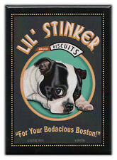 Retro Dogs Refrigerator Magnets: BOSTON TERRIER | BISCUITS | Vintage Advertising picture
