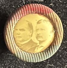 Antique 1900 McKinley Roosevelt Celluloid Lapel Button picture