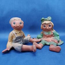 Vintage Ceramic Raggedy Ann & Andy Doll Shelf Sitters picture
