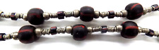 Fancy Strand OLD Mixed Glass W/ Silver  African Trade Beads  #23 Bin W91 picture