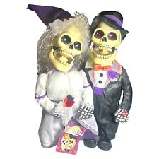 Newly Deads Animated Halloween Bride & Groom Skeletons I Got You Babe 18” NWT picture