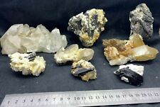 8Pcs Large Sizes Quartz & Mixed Tourmaline clusters mineral specimens lot 2200gm picture