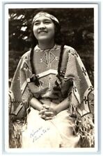 c1940's Beautiful Native American Woman Rose Pourier RPPC Photo Postcard picture