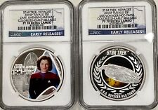 2015 P Tuvalu Star Trek Janeway Voyager Colorized NGC PF70 UC Early .999 Silver picture