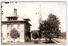 1911 Residence And Church View Campus Illinois IL RPPC Photo Posted Postcard picture