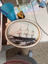 Large Vintage Clipper Ship Flying Sunshine Biscuit Tin picture