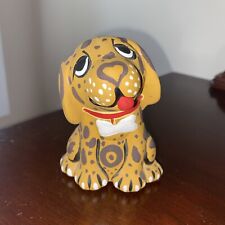 Mexican Hand Painted Clay Pottery Dog With Beautiful Flower Detail picture