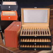 24/36 slots Fountain Pen Leather Display Box 2 Layer Organizer Storage Collector picture
