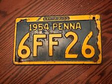 1954 Pennsylvania License Plate 6FF26 Penna Authentic Metal picture