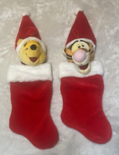 NEW Disney Winnie the Pooh & Tigger Plush Christmas Stocking Vintage picture