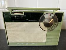 Vintage  1959 General Electric GE Antique GREEN 7 Transistor Radio P771A picture