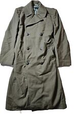 1960's Vintage Military Man's Wool Overcoat Serge Green 36 Long Dsa-100-3652 picture