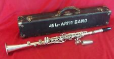 WWII US ARMY SILVER CLARINET 451st ARMY BAND ( model H.BETTONEY BOSTON ) picture