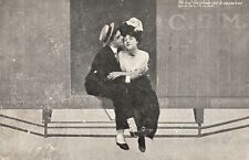 Vintage Postcard 1910's Lovers Couple Hugging Sweet Embrace Romance picture