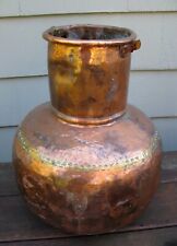 EARLY COPPER VESSEL DOVETAIL HUGE ALEMBIC STILL ? CHEMISTRY ARABIC GREEK ? picture