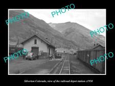OLD 8x6 HISTORIC PHOTO OF SILVERTON COLORADO THE RAILROAD DEPOT STATION c1950 picture