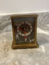 f415 Vintage Hamilton Electronic Brass Miniature Shelf Mantel Clock picture