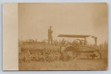 RPPC Case Tractor Farm Equipment Machinery Men People Real Photo P603 picture