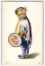 c1905 Chinawoman Headband Braided Hair China Art Unposted Antique Postcard picture