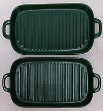 2 Mint Bruntmor Enameled Cast Iron Grill Oven Trays Griddle Green Pan picture