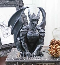 Crouching Gothic Winged Dragon Guardian Chimera Gargoyle Decorative Figurine picture